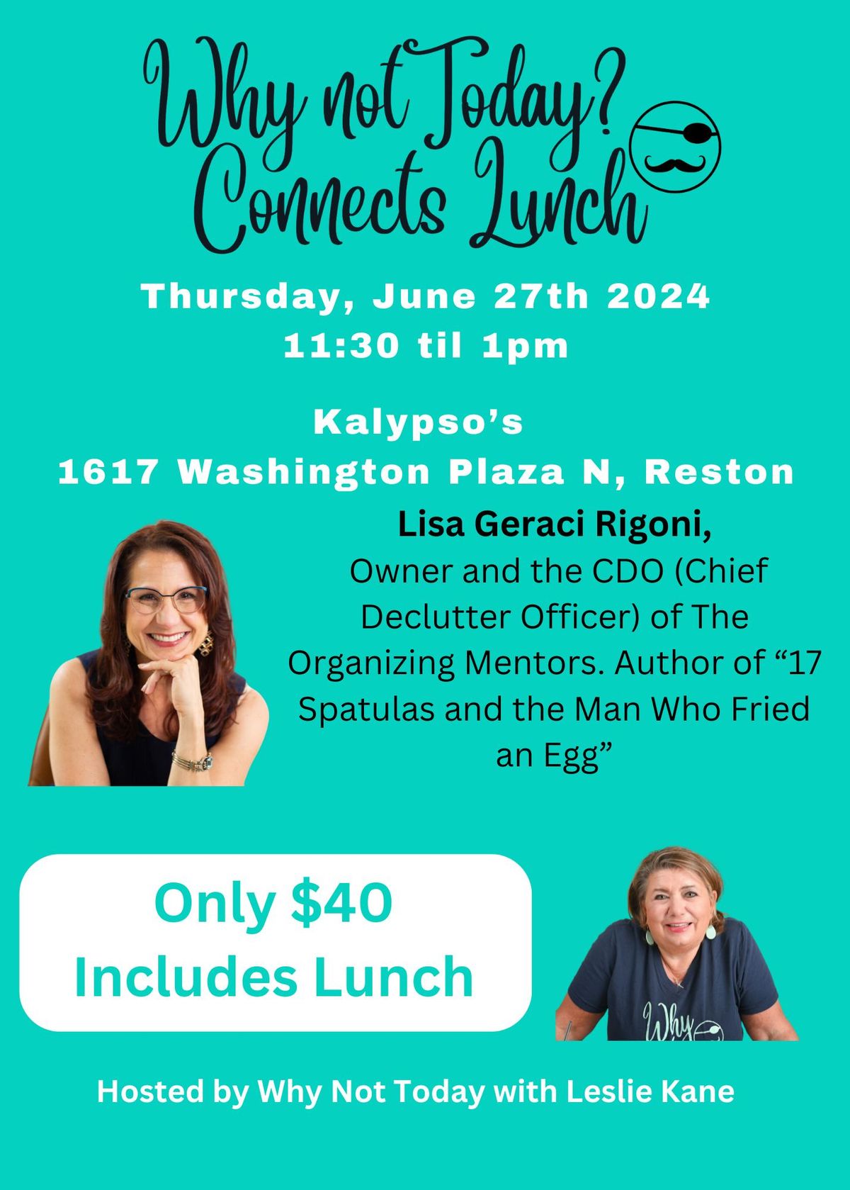 Why Not Today Connects Lucheon with Guest Speaker, Lisa Rigoni