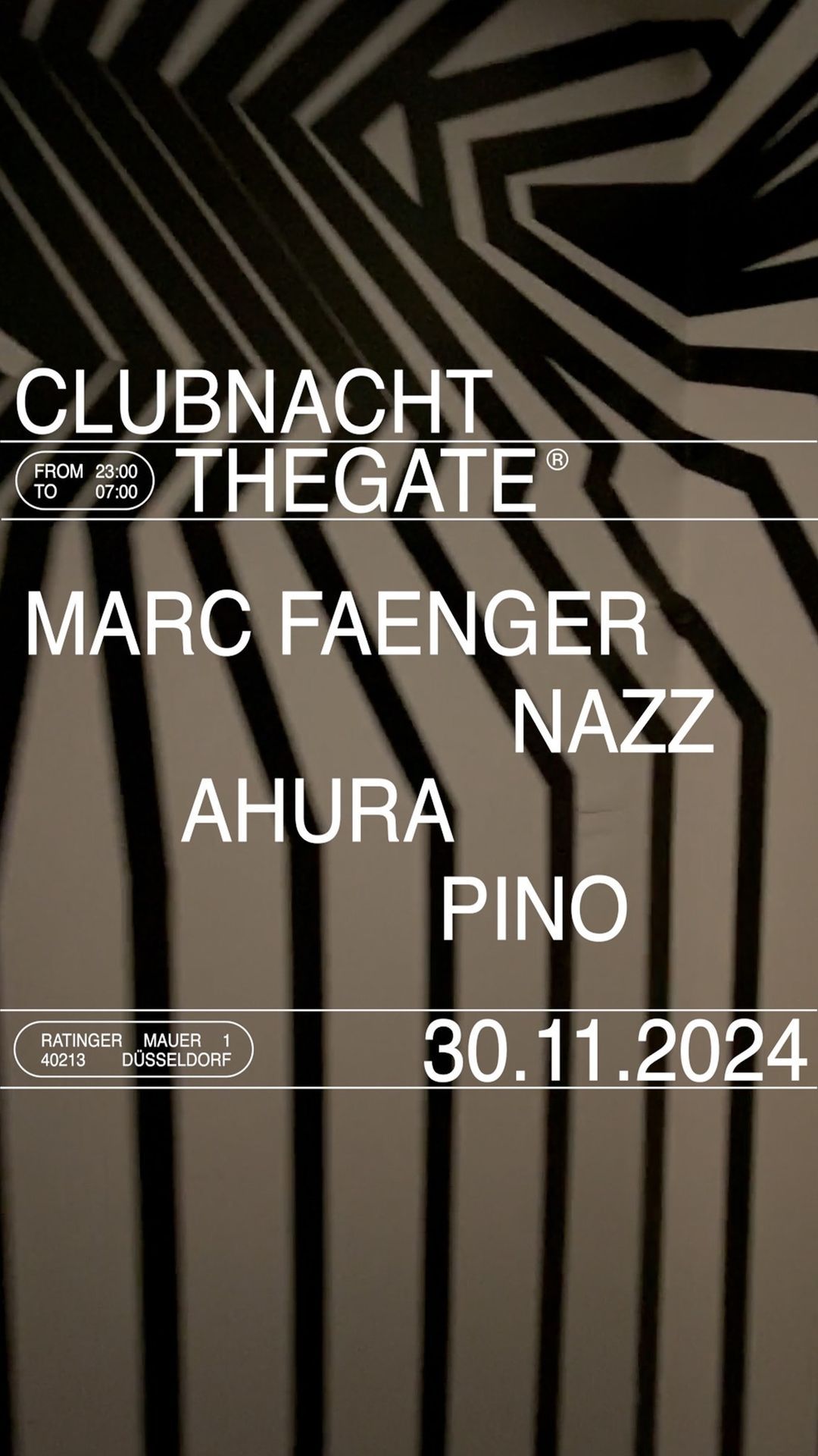 CLUBNACHT w\/ AHURA + NAZZ + MARC FAENGER + PINO