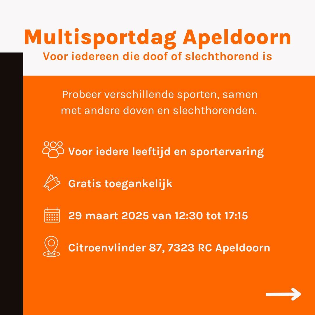 Multisportdag Apeldoorn voor iedereen die doof of slechthorend is 