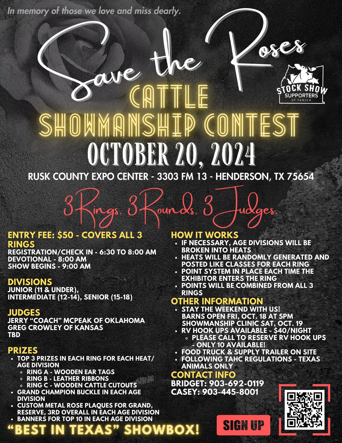 Save the Roses: Cattle Showmanship Contest 