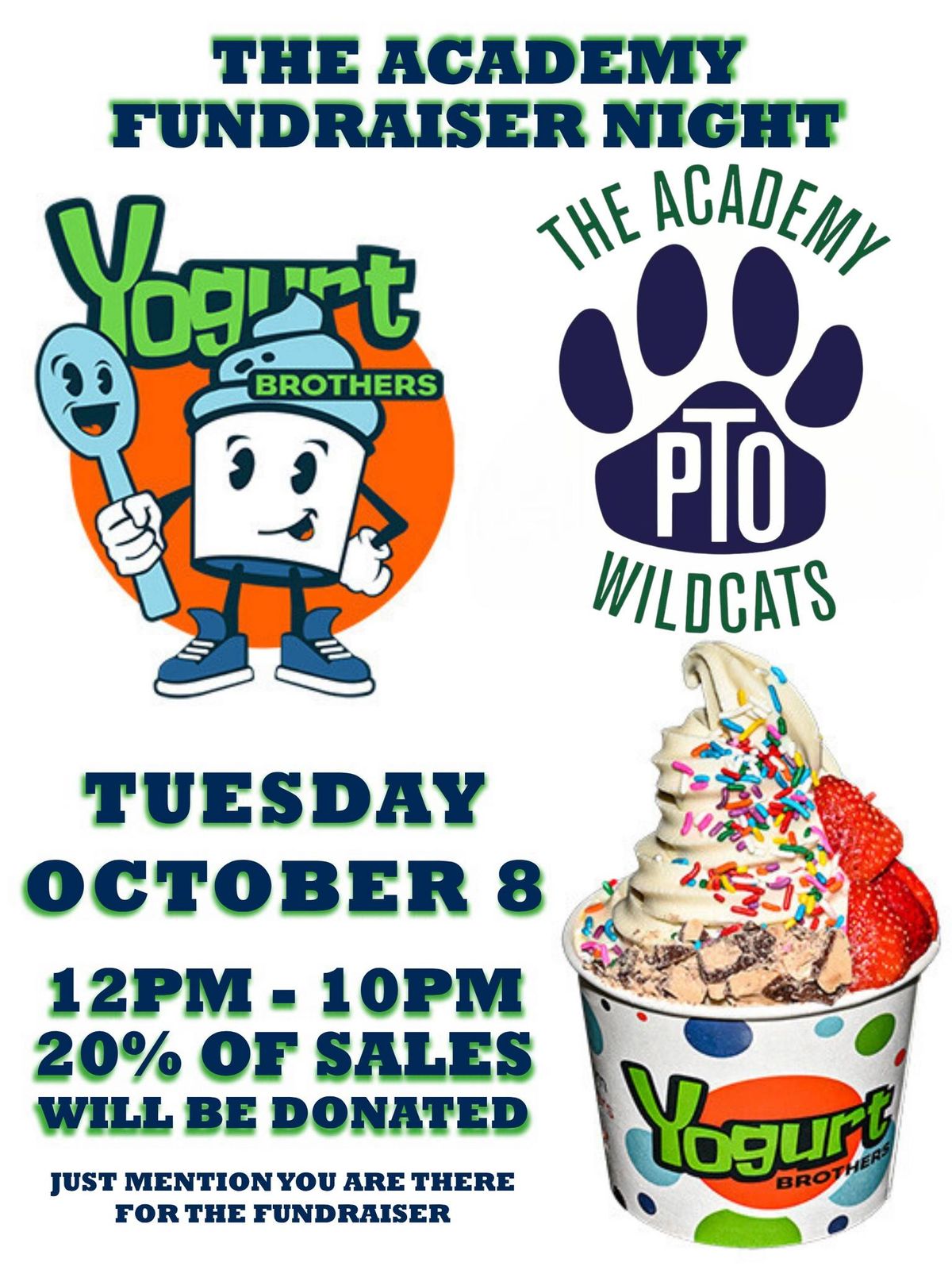 PTO Fundraiser at Yogurt Brothers