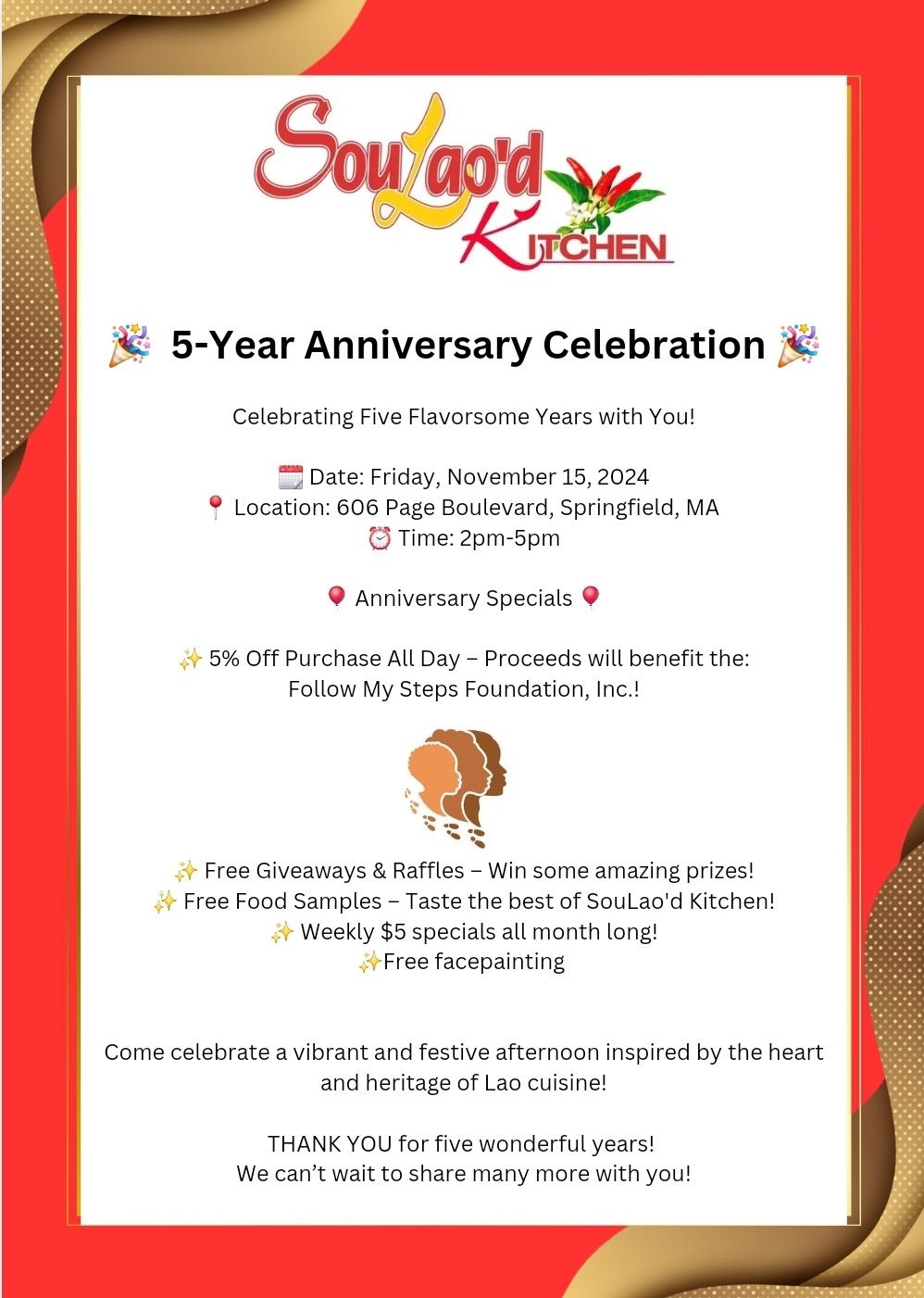 SouLao\u2019d Kitchen 5- Year Anniversary Celebration \ud83c\udf8a 