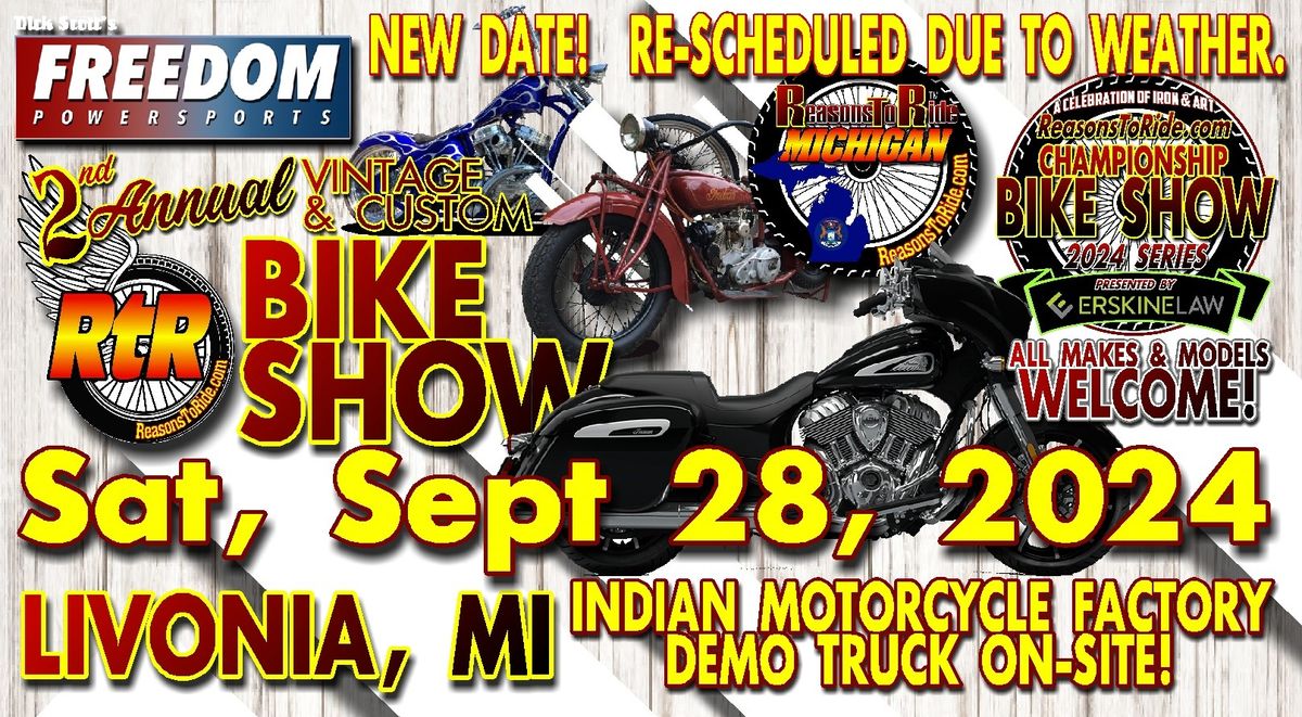 Freedom Powersports Vintage & Custom Bike Show hosted by Reasons To Ride MICHIGAN