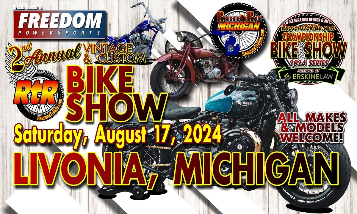 Freedom Powersports Vintage & Custom Bike Show hosted by Reasons To Ride MICHIGAN