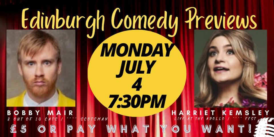 Bear Funny Comedy Edinburgh Previews: Bobby Mair and Harriet Kemsley