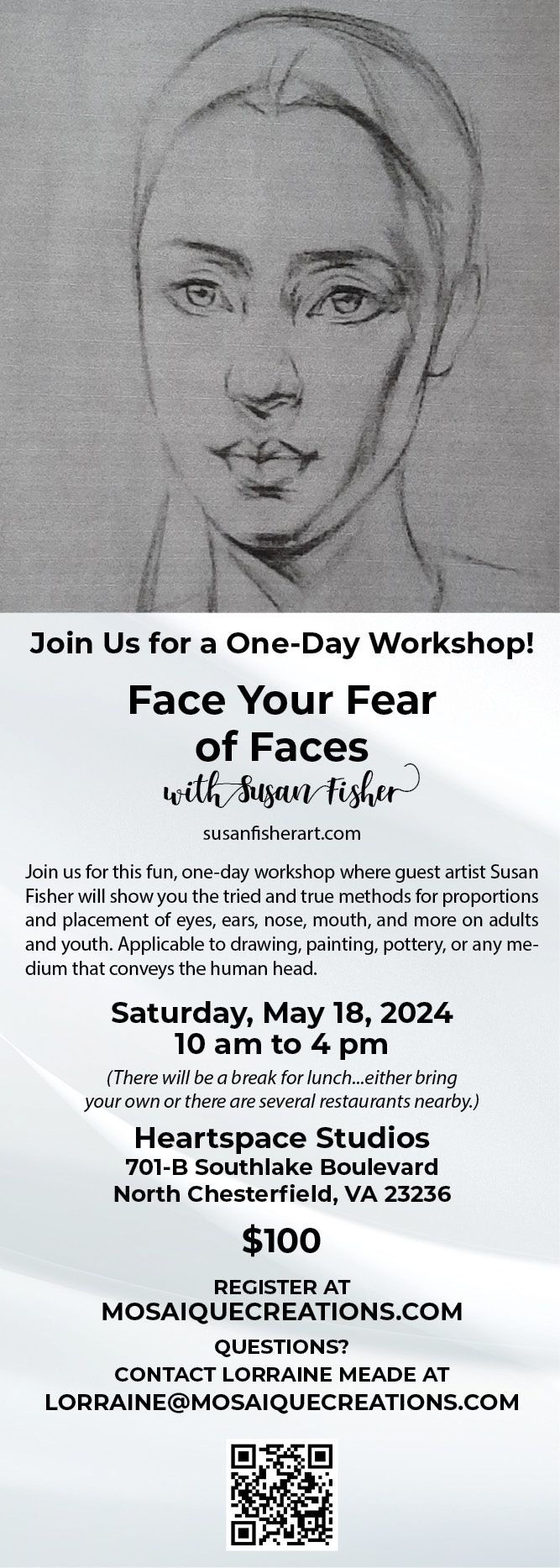 FACE YOUR FEAR OF FACES workshop with Susan Fisher