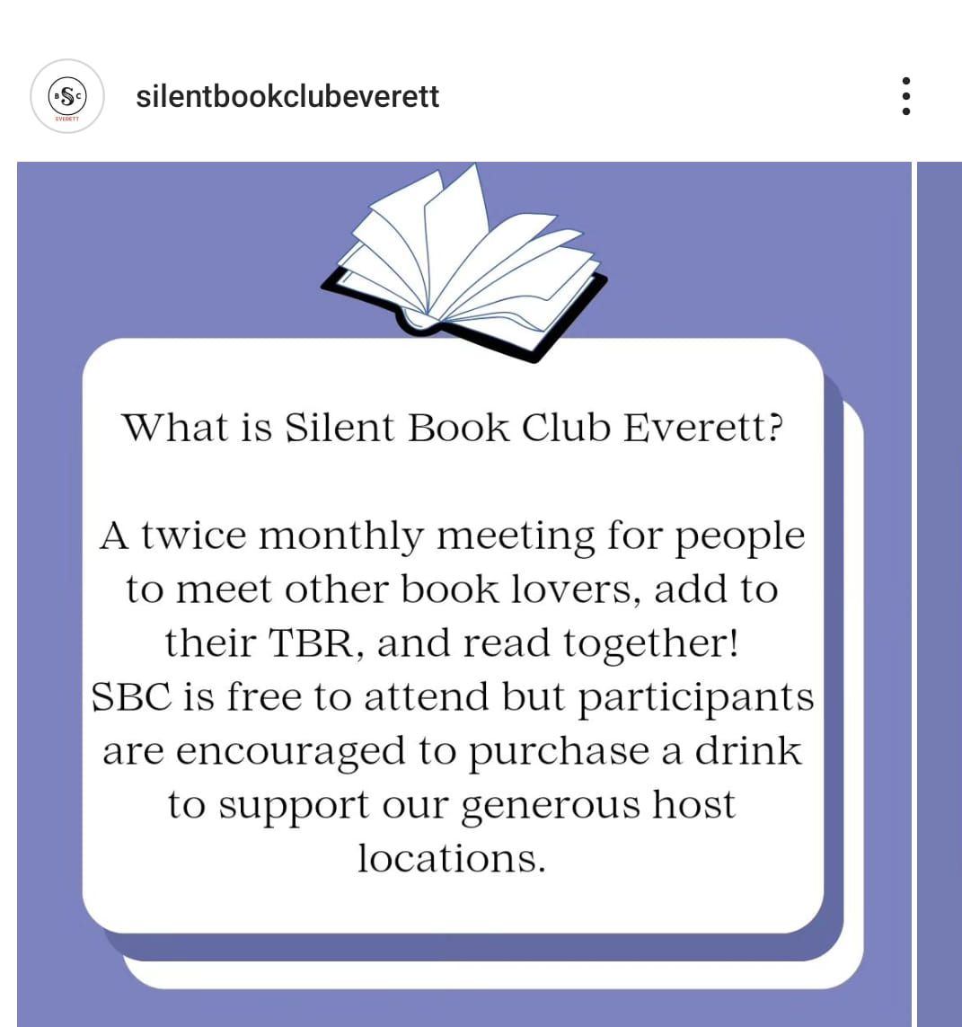 Cross Post: Silent Book Club Everett 