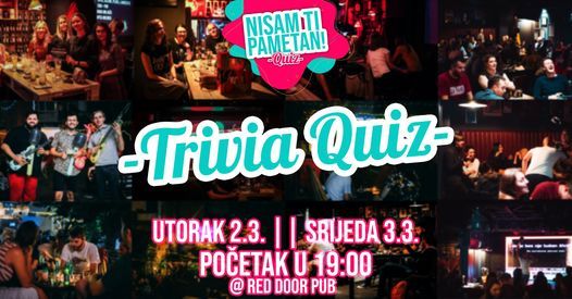 Nisam Ti Pametan Trivia Quiz @RedDoorPub