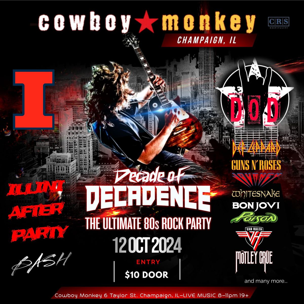 Decade of Decadence 80\u2019s Hair Night at Cowboy Monkey Champaign  