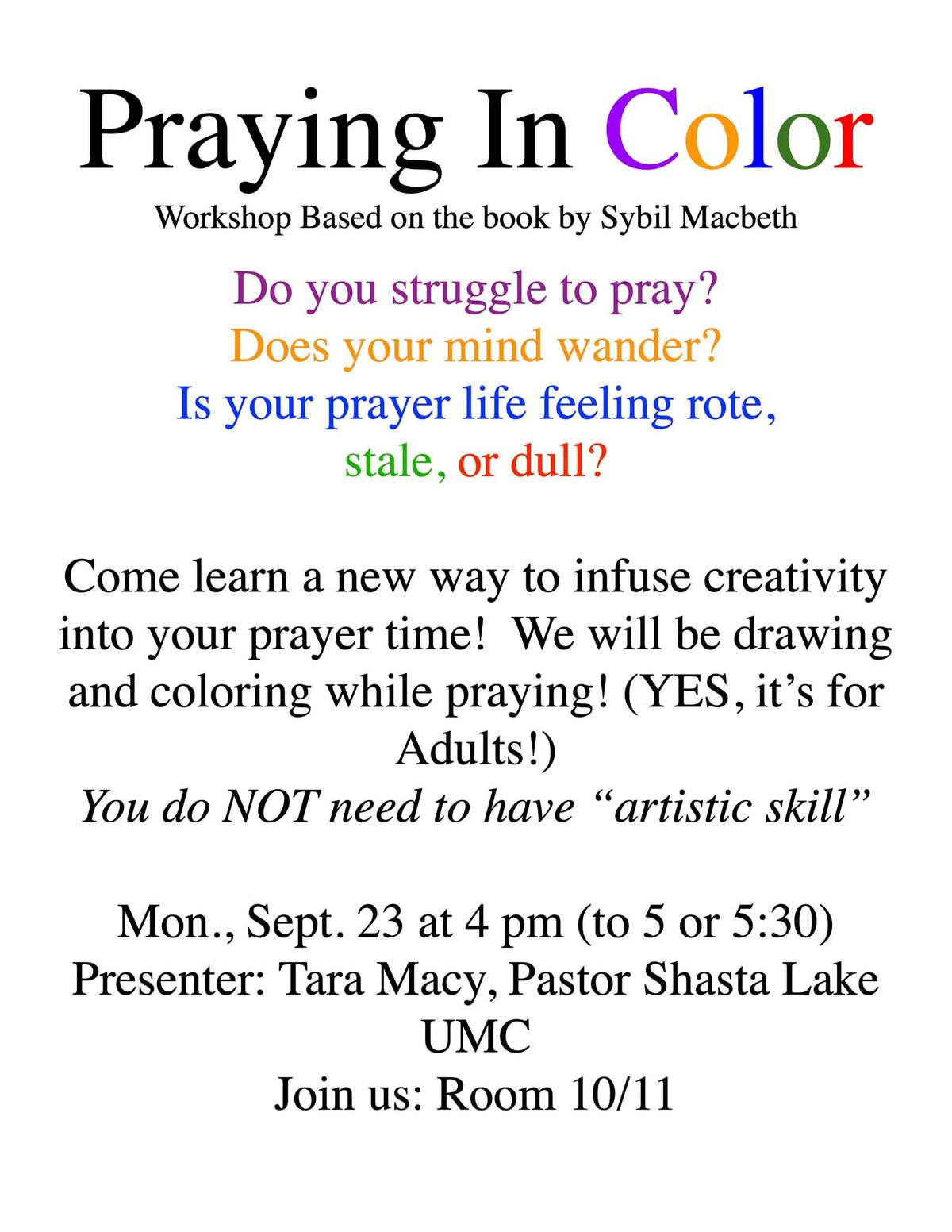 Praying In Color Workshop