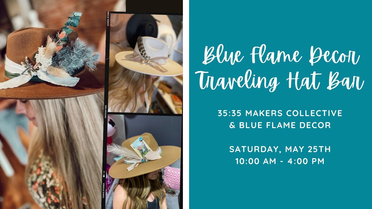 Blue Flame Decor Traveling Hat Bar