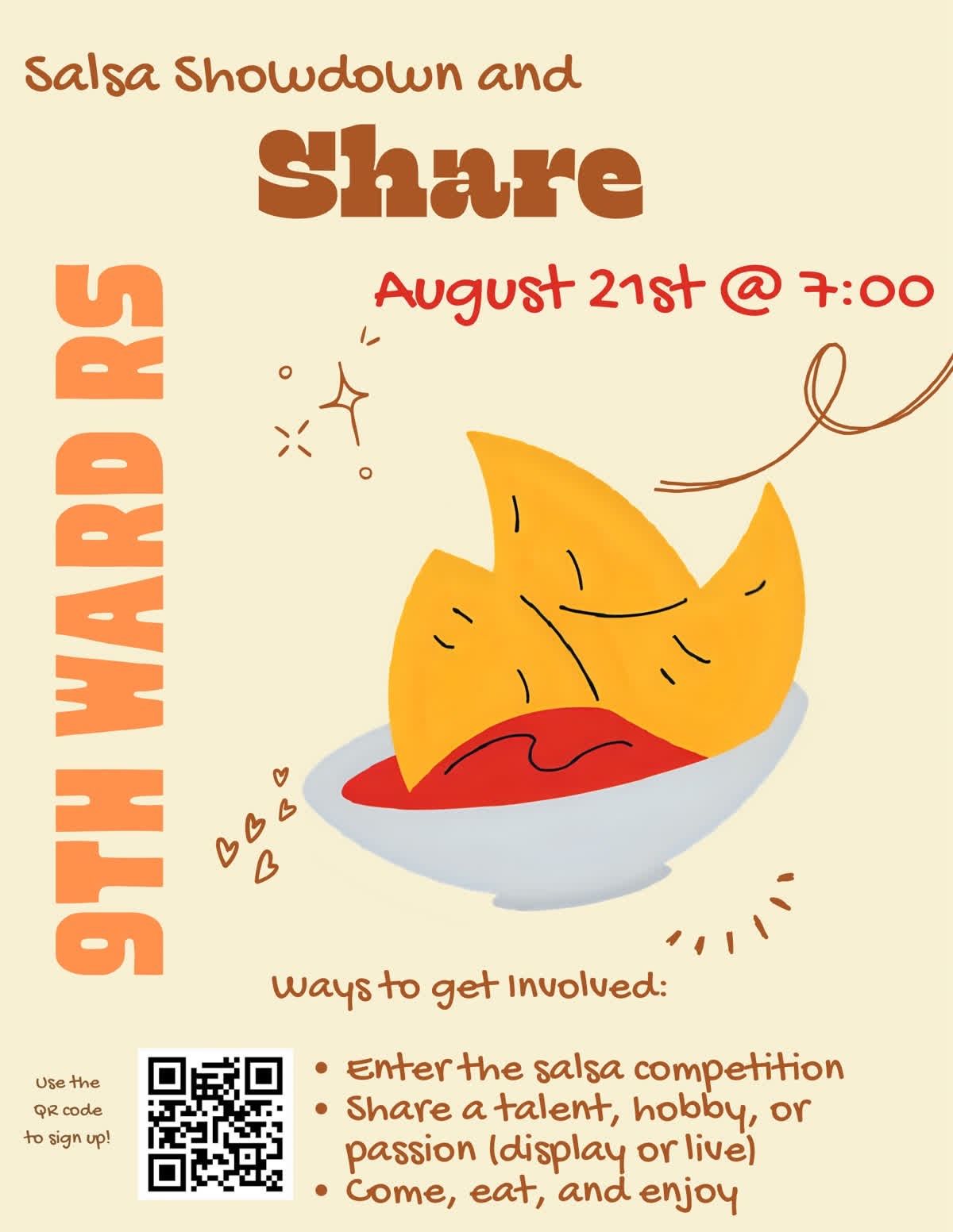 9th Ward RS Activity - Salsa Showdown and Share