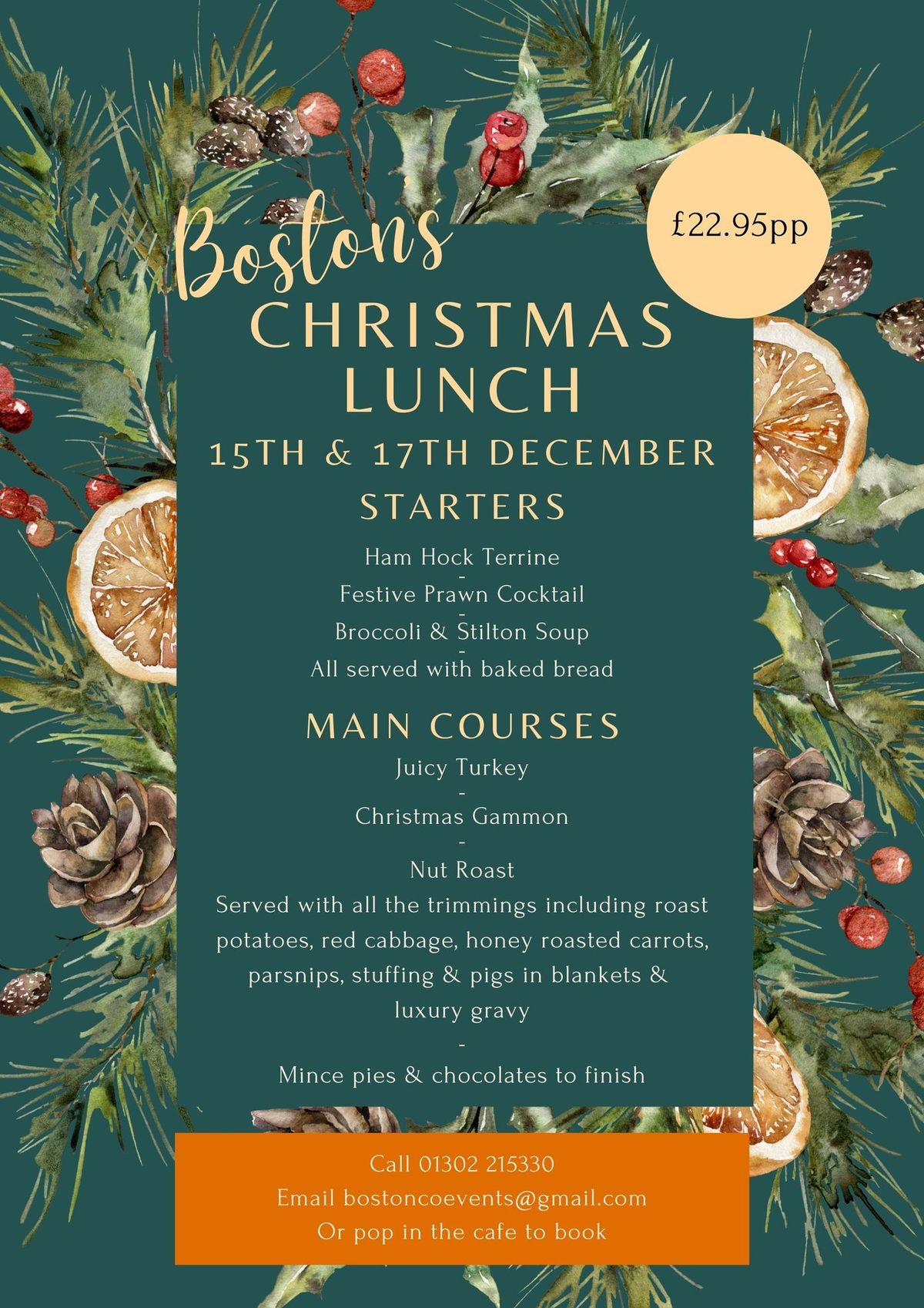 Boston's Christmas Lunch SOLD OUT