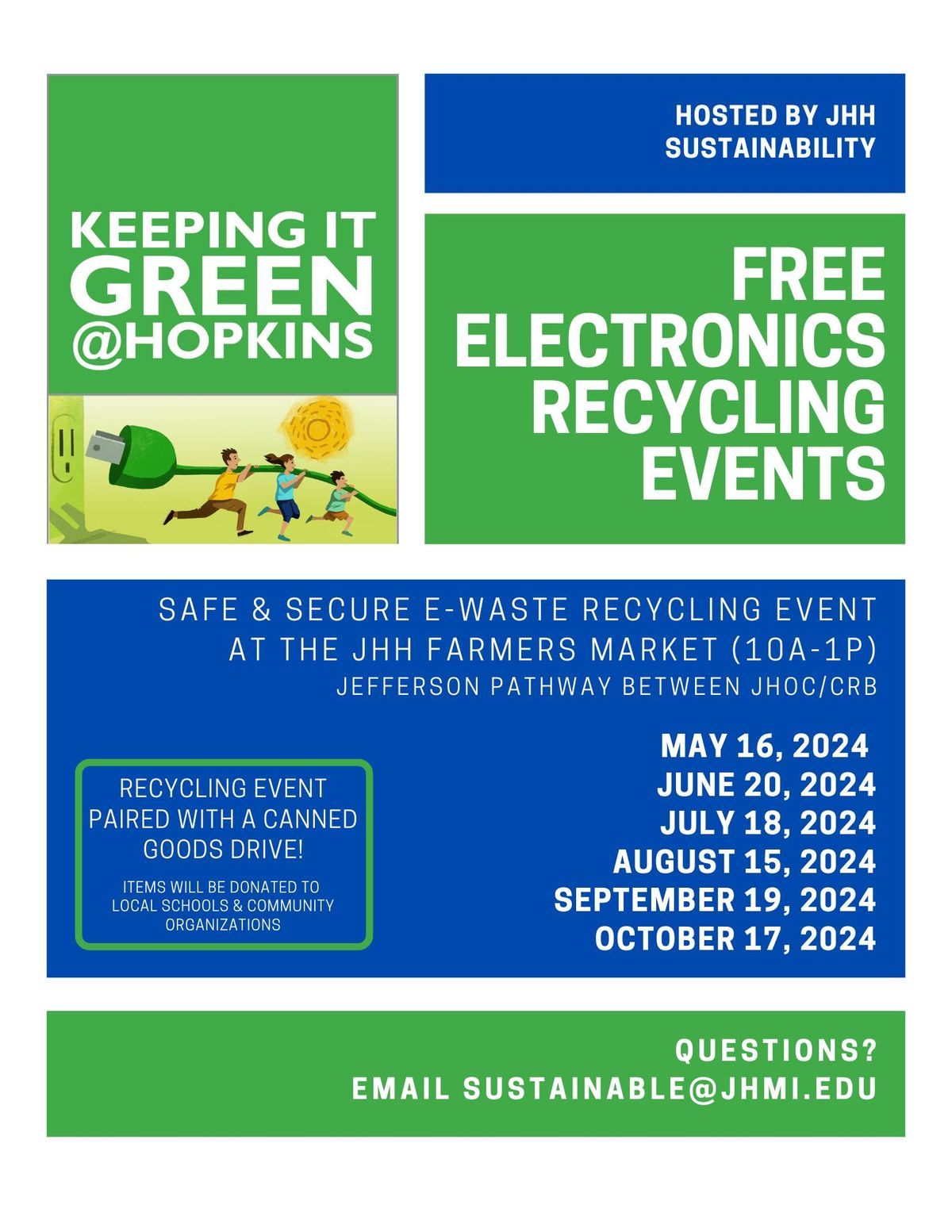 FREE Electronics Recycling Drop-off at The Johns Hopkins Hospital Farmers Market