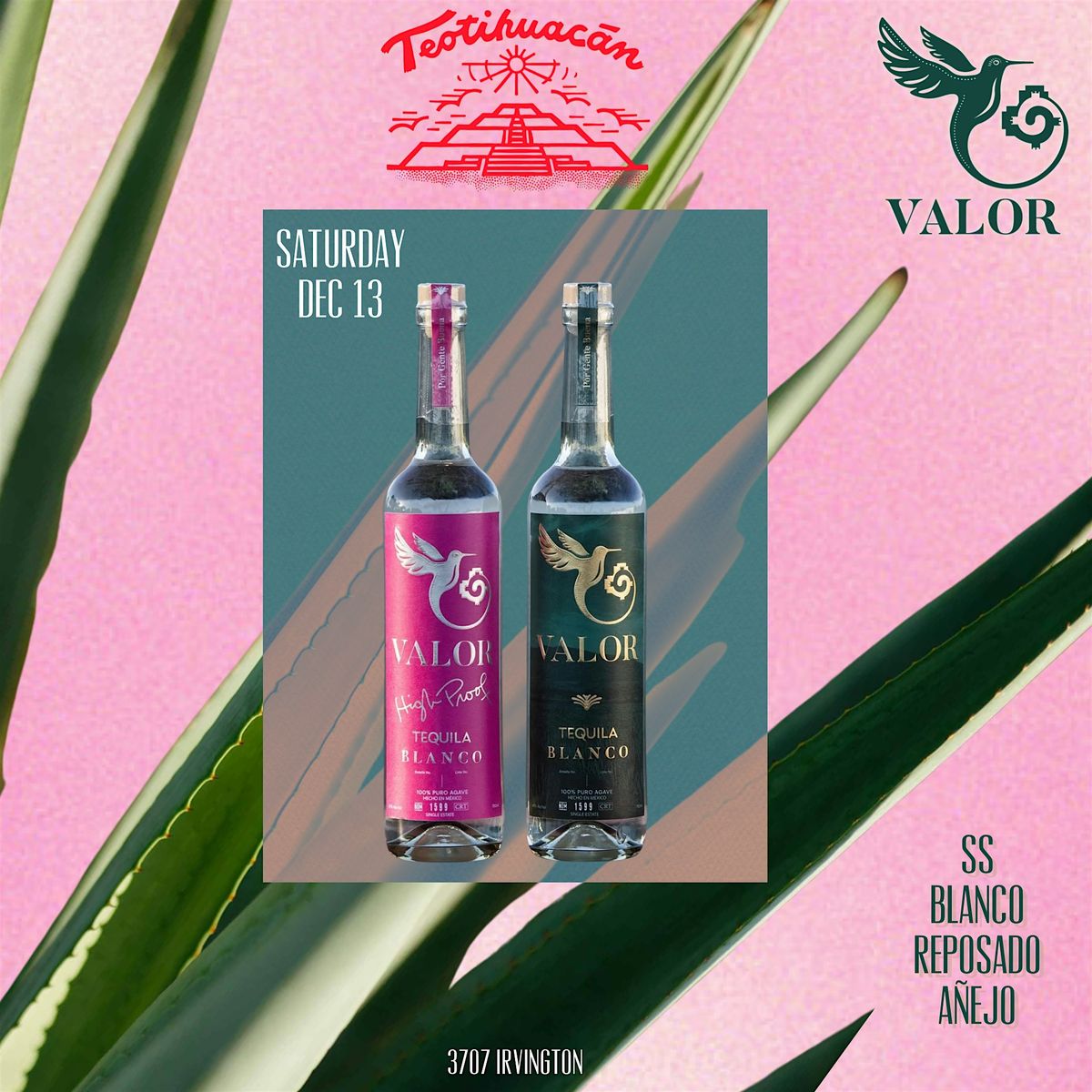 Valor Tequila Flight Tasting