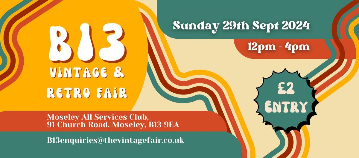 B13 Vintage and Retro Fair - September 2024