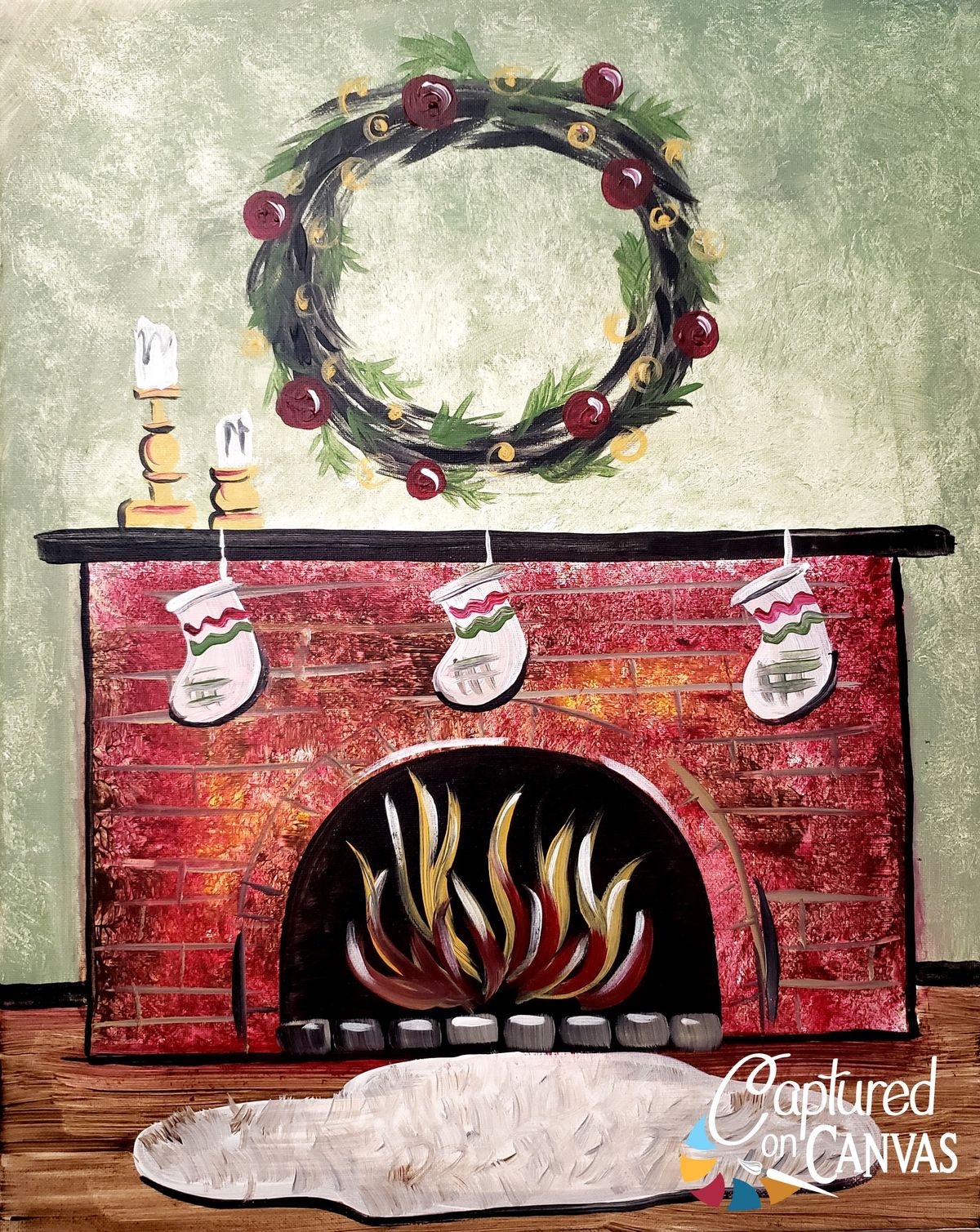 Holiday Fireplace Paint Party!