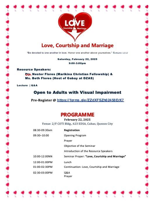 Love, Courtship, and Marriage Seminar