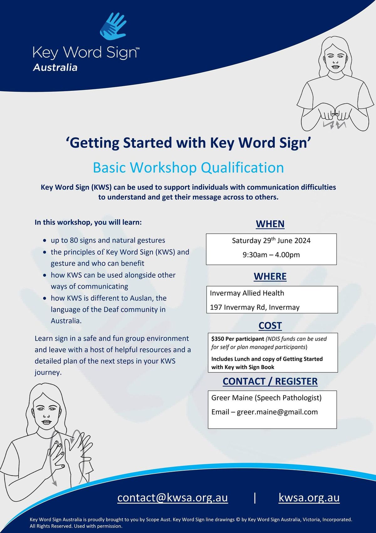 Key Word Sign Basic Workshop