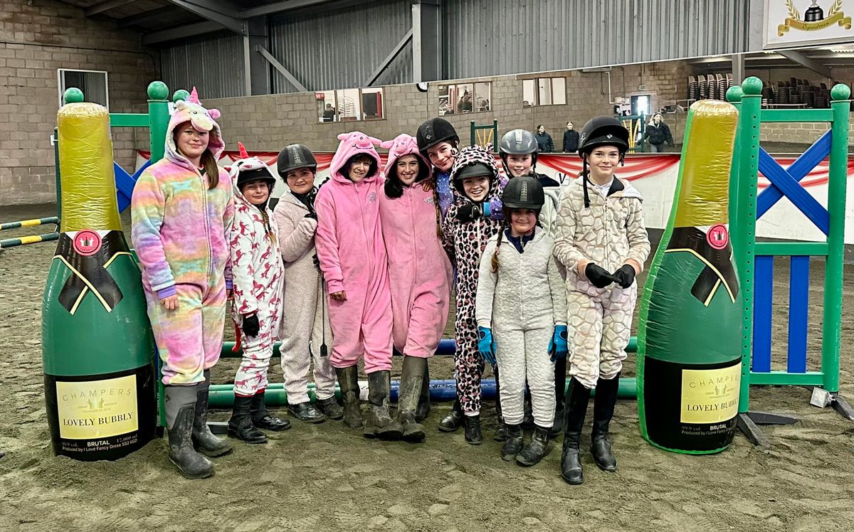 NEW YEAR ONESIE SHOW JUMPING AT HADLOW COLLEGE (TONBRIDGE)