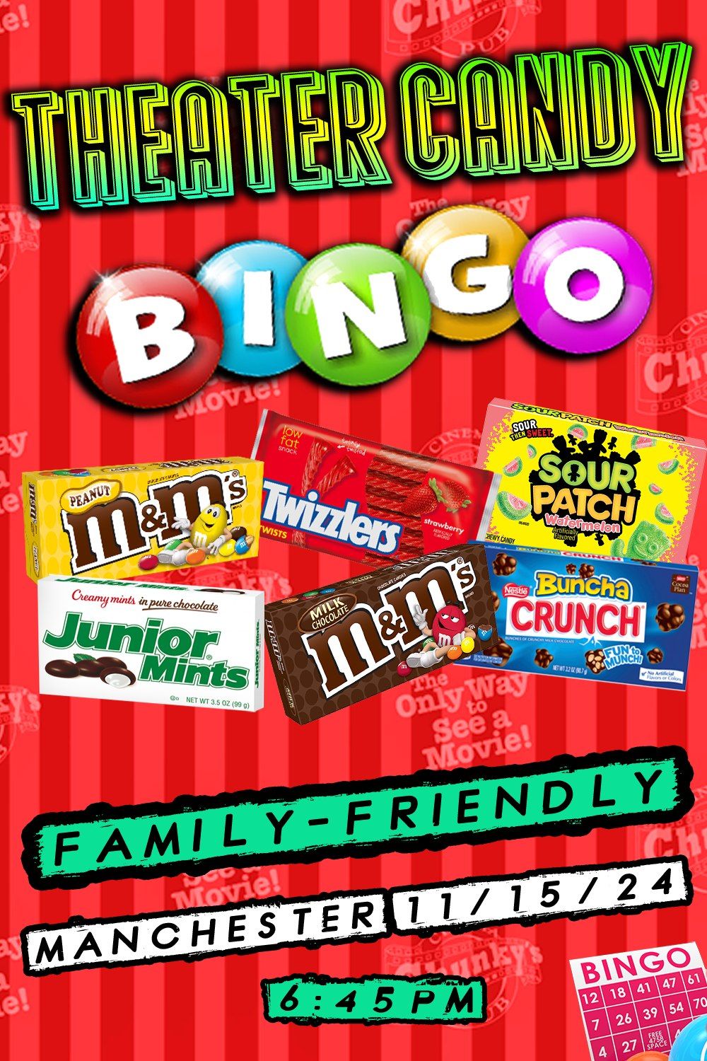 LIVE THEATER-CANDY BINGO!!! Hosted by Wendy!!!!