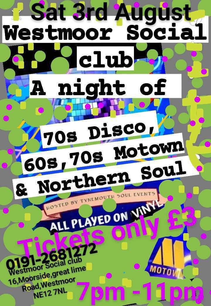 A Night of 60s, 70s Disco, Motown and Northern Soul (ALL PLAYED ON VINYL) with Tynemouth Soul Events