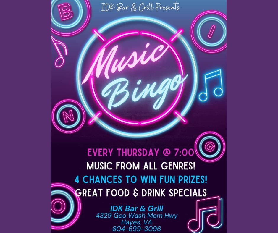 Music Bingo with DJ Ry!!!!