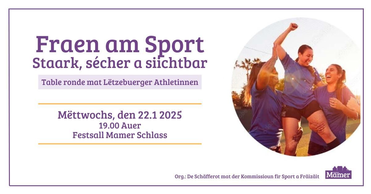 Fraen am Sport: Staark, s\u00e9cher a siichtbar