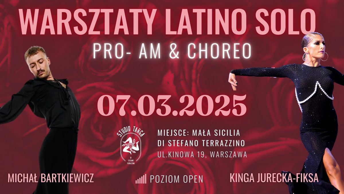 Warsztaty Latino Solo z King\u0105 Jureck\u0105-Fiks\u0105 i Micha\u0142em Bartkiewiczem 07.03.2025