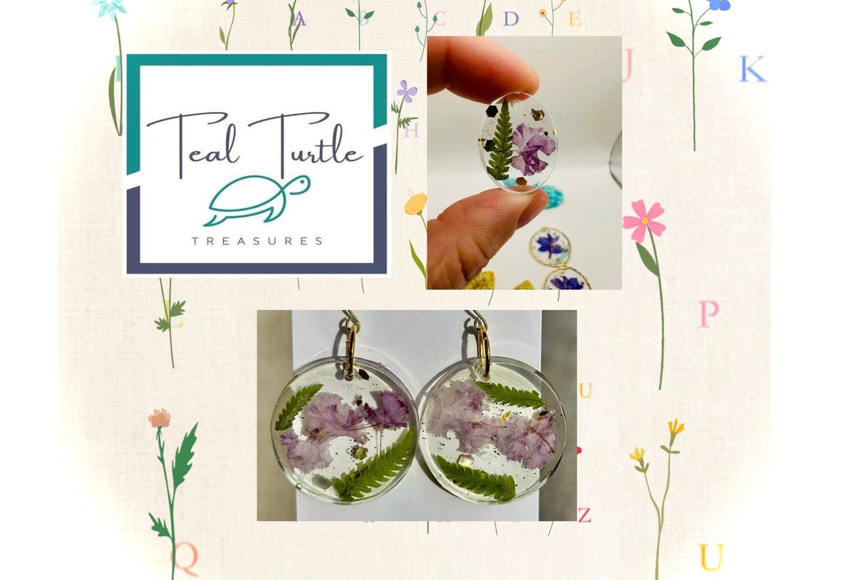 FRI 3\/21: Pressed Flower Resin Earring Class w\/ Miss Ali at Treasures on Beachview Ocean Springs 21+