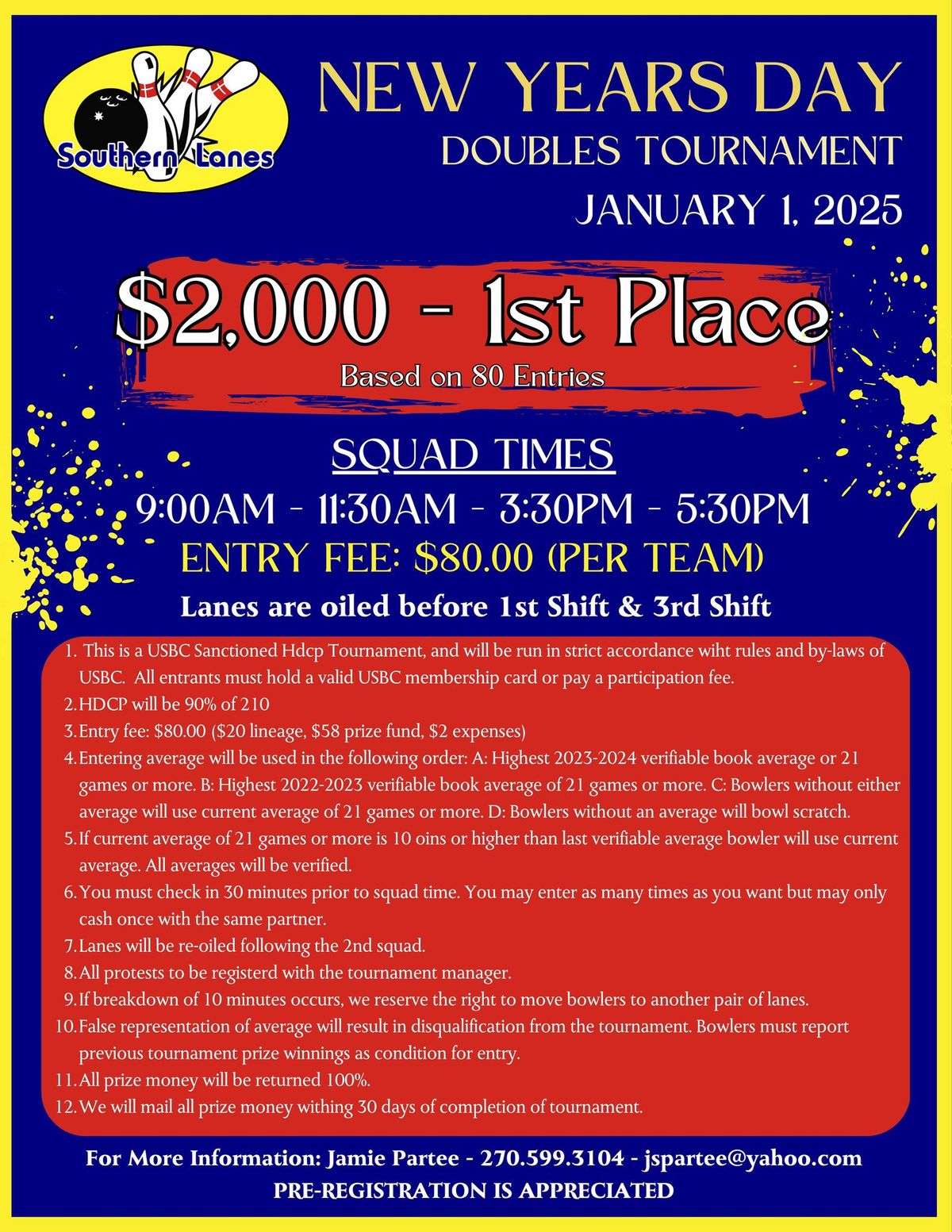 19th Annual New Year\u2019s Day Doubles