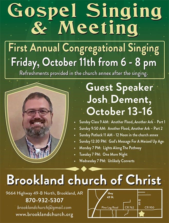 Gospel Meeting October 13-16 With Josh Dement