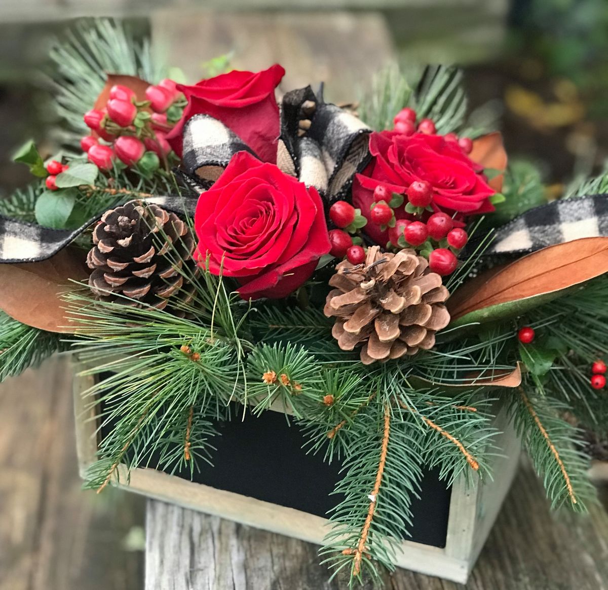 DIY Holiday Chalkboard Box Centerpiece Workshop