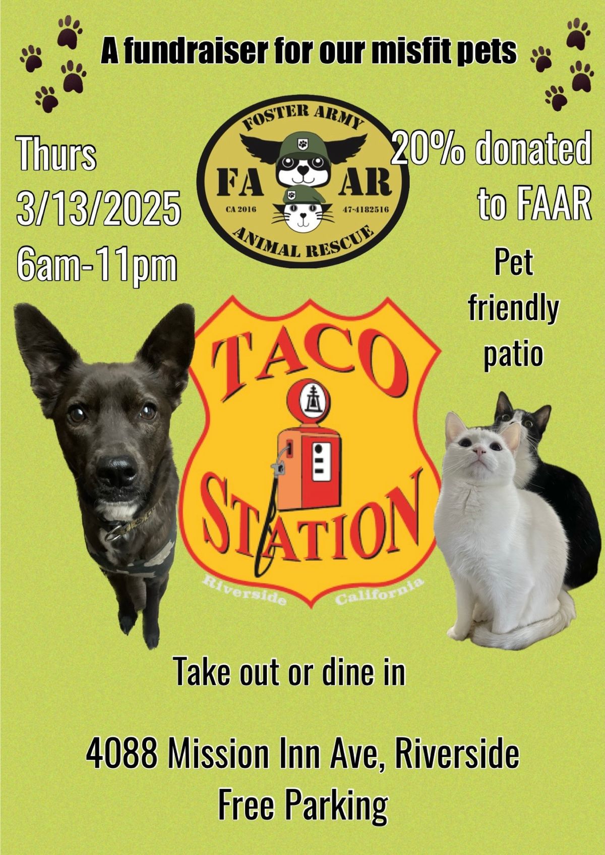 Taco Station Fundraiser for FAAR