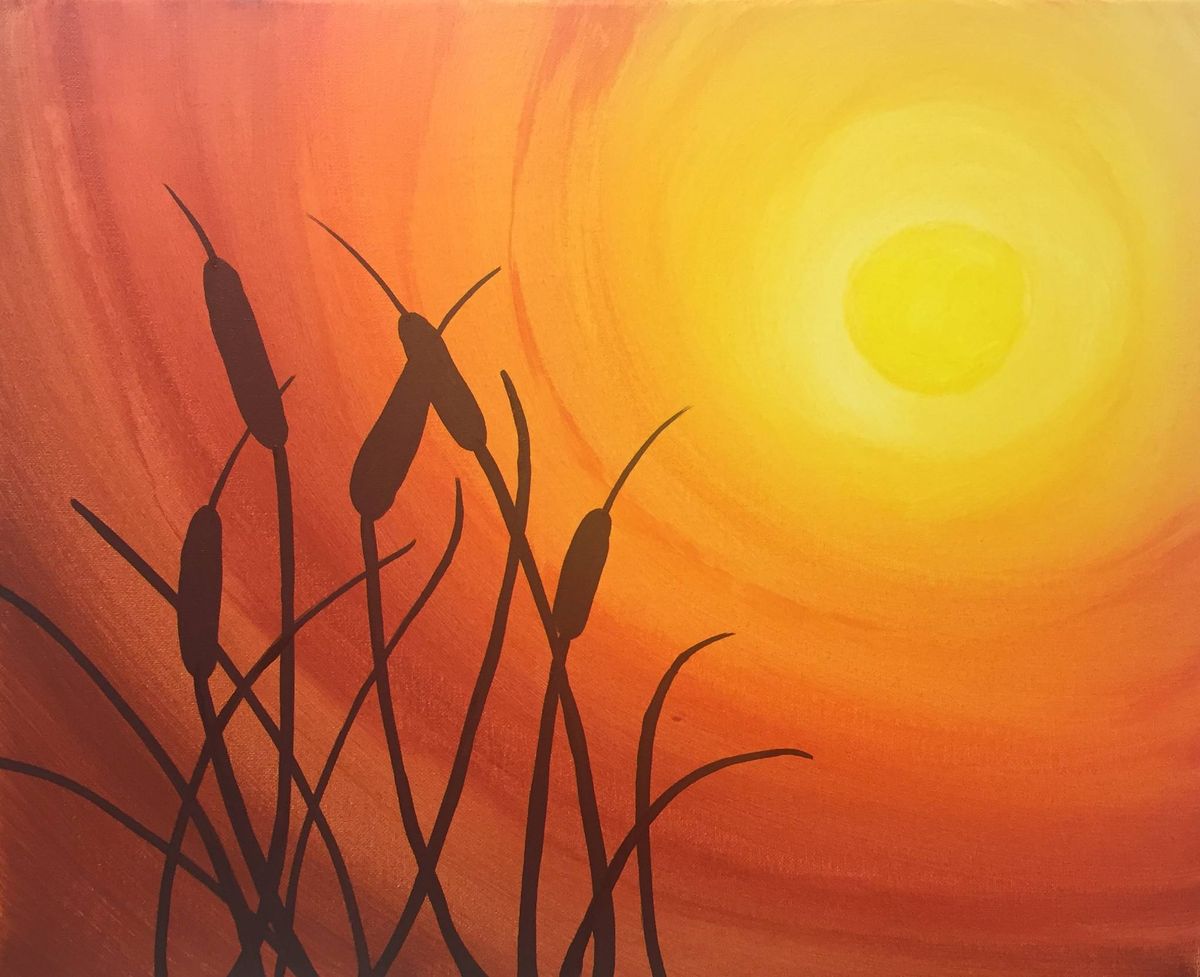 Sunset Cattails-20x16 ($30)