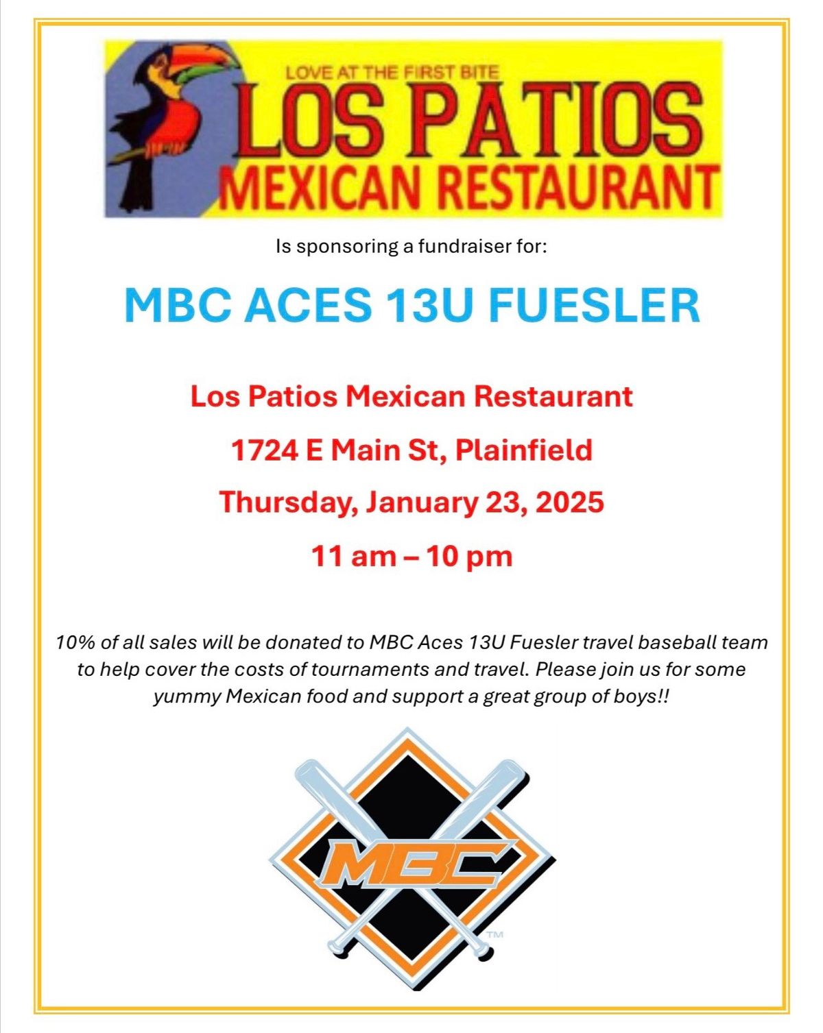 MBC Aces 13U Fuesler Dine to Donate