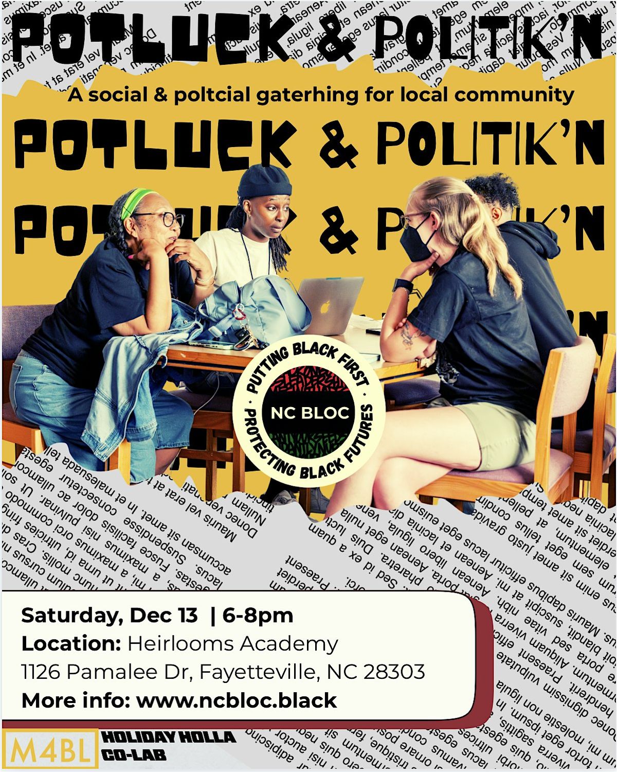 Fayetteville Potluck  & Politick'n Event