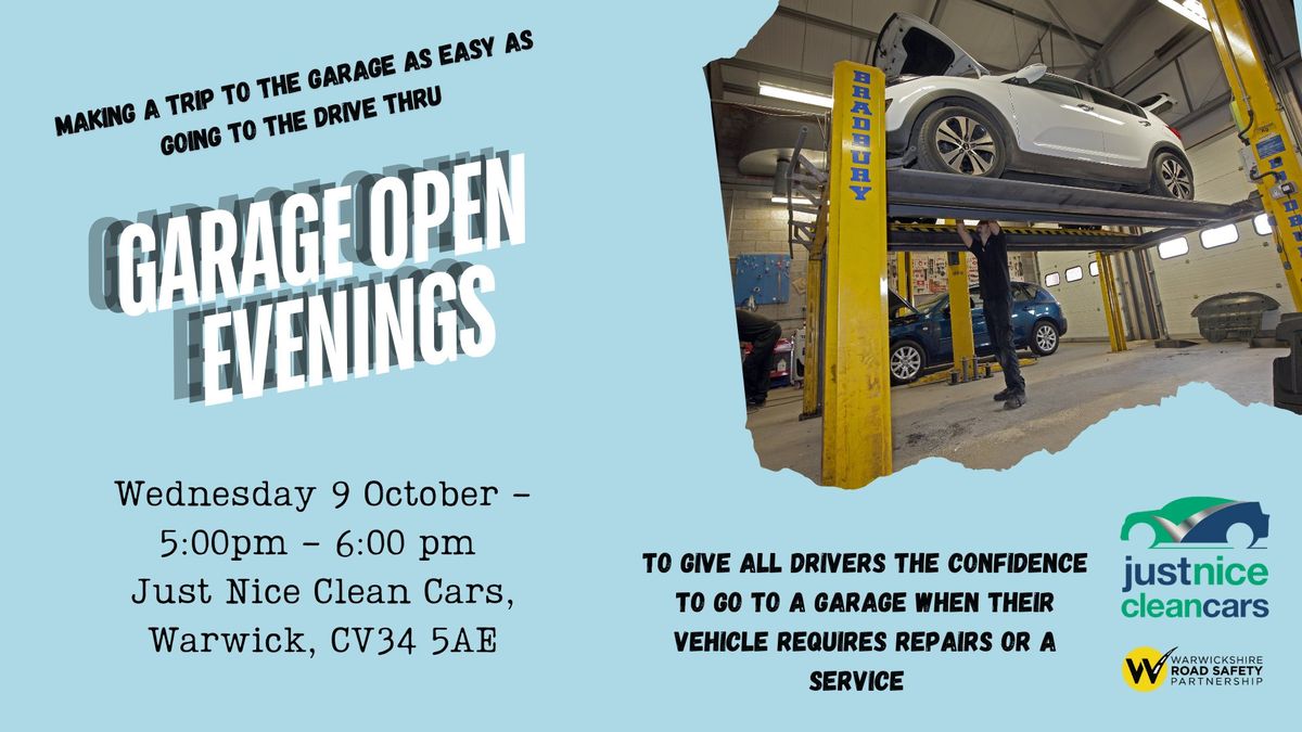 Garage Open Evening- Just Nice Clean Cars 