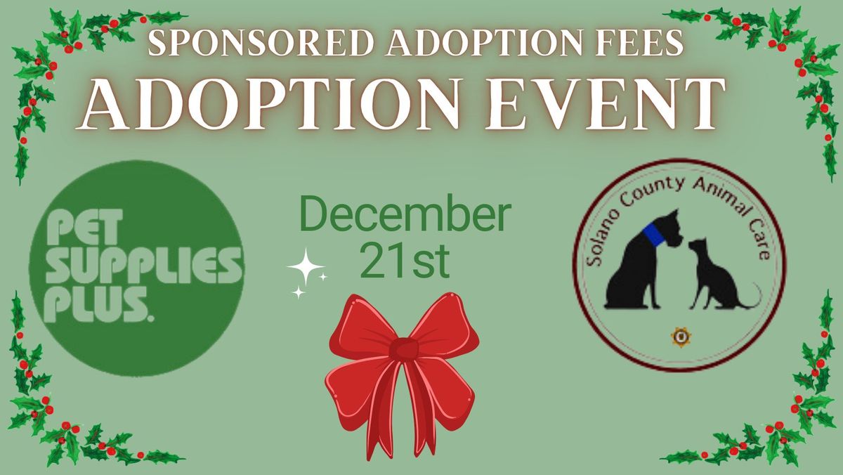 Sponsored Adoptions at Pet Supplies Plus & at the Shelter 