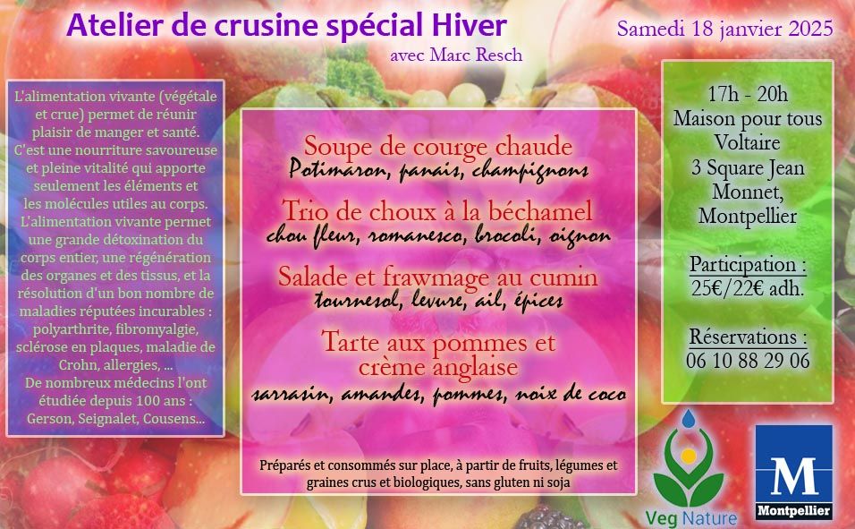 Atelier de cuisine "Special Hiver" \u00e0 Montpellier !