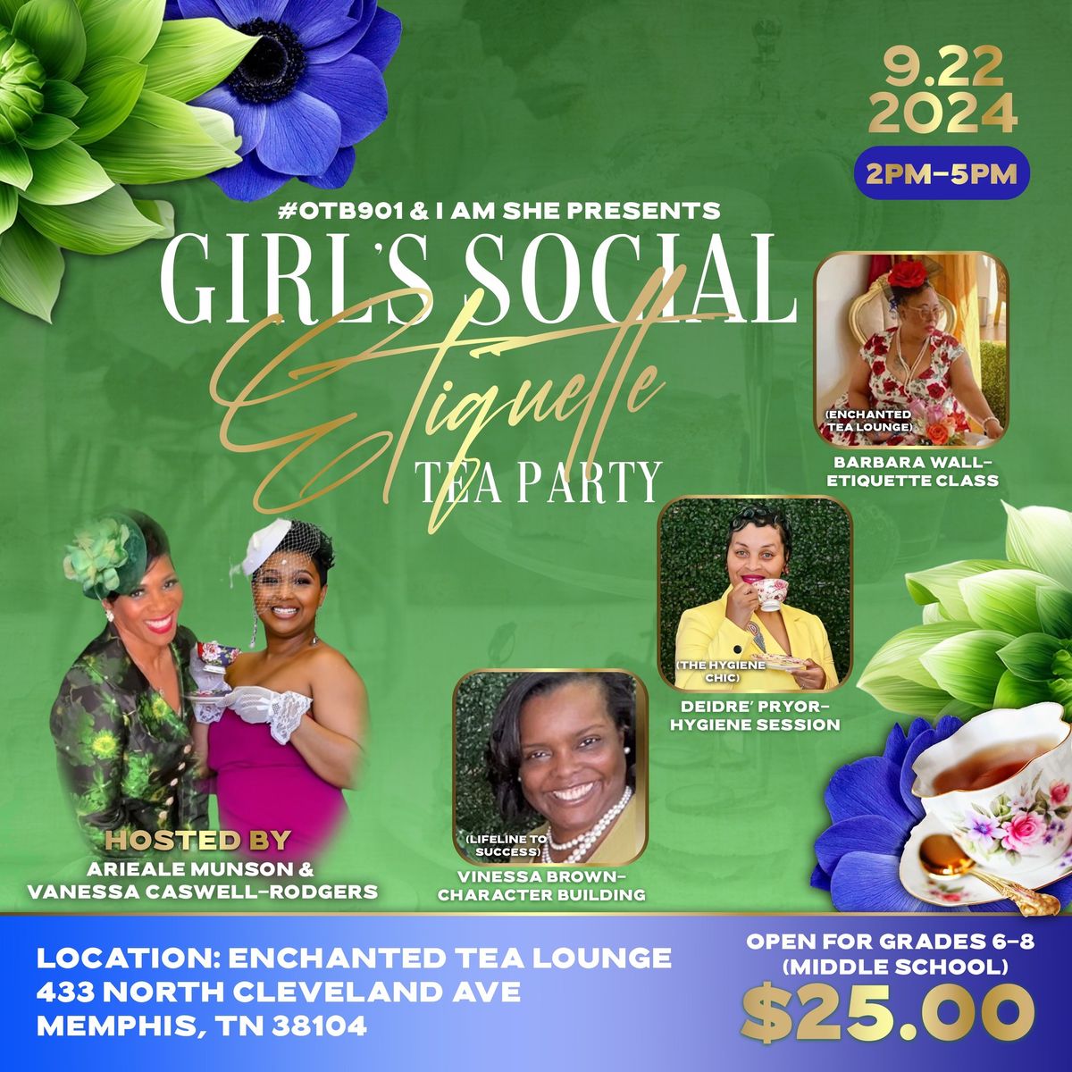 Girls Social Etiquette Tea Party 