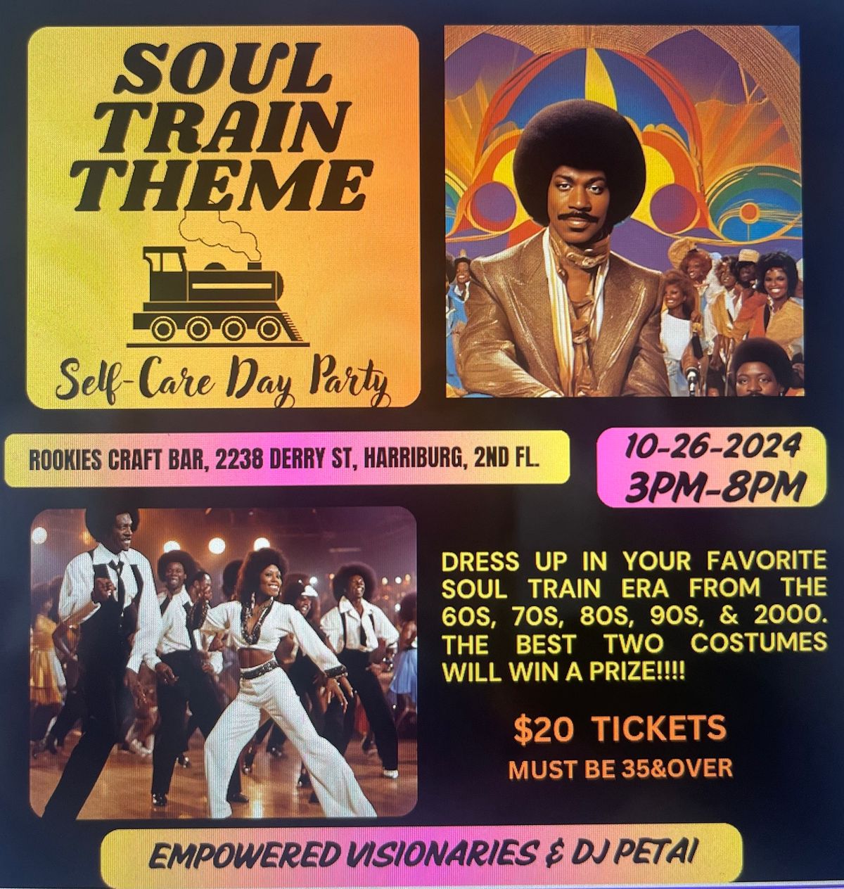 Self-Care Soul Train Theme Party