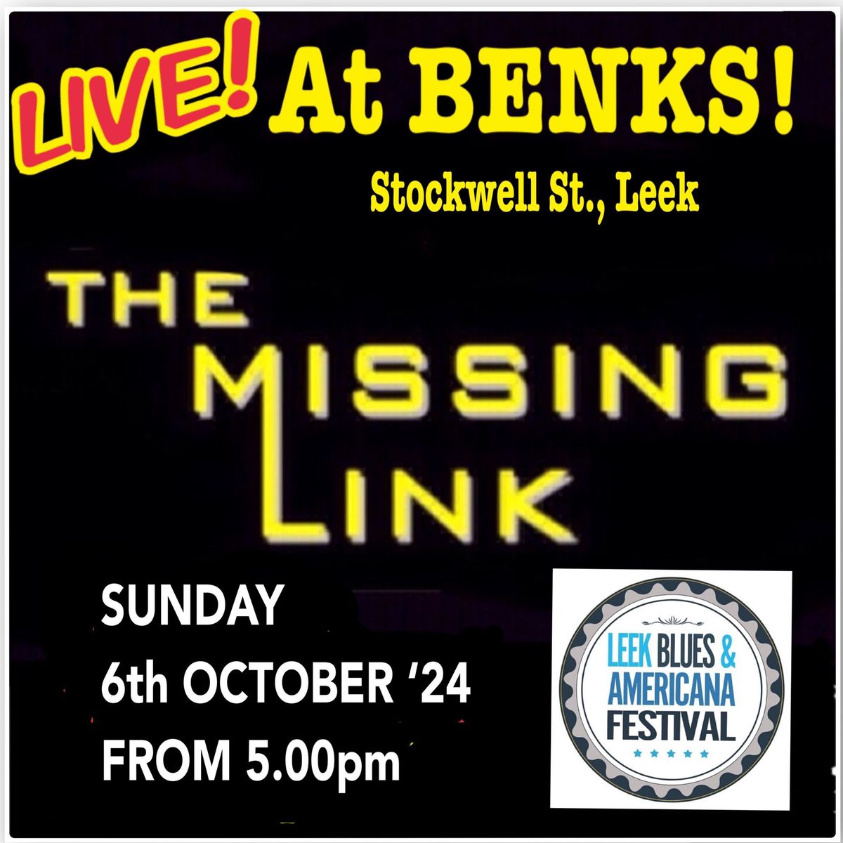 The Missing Link Live at BENKS in Leek!