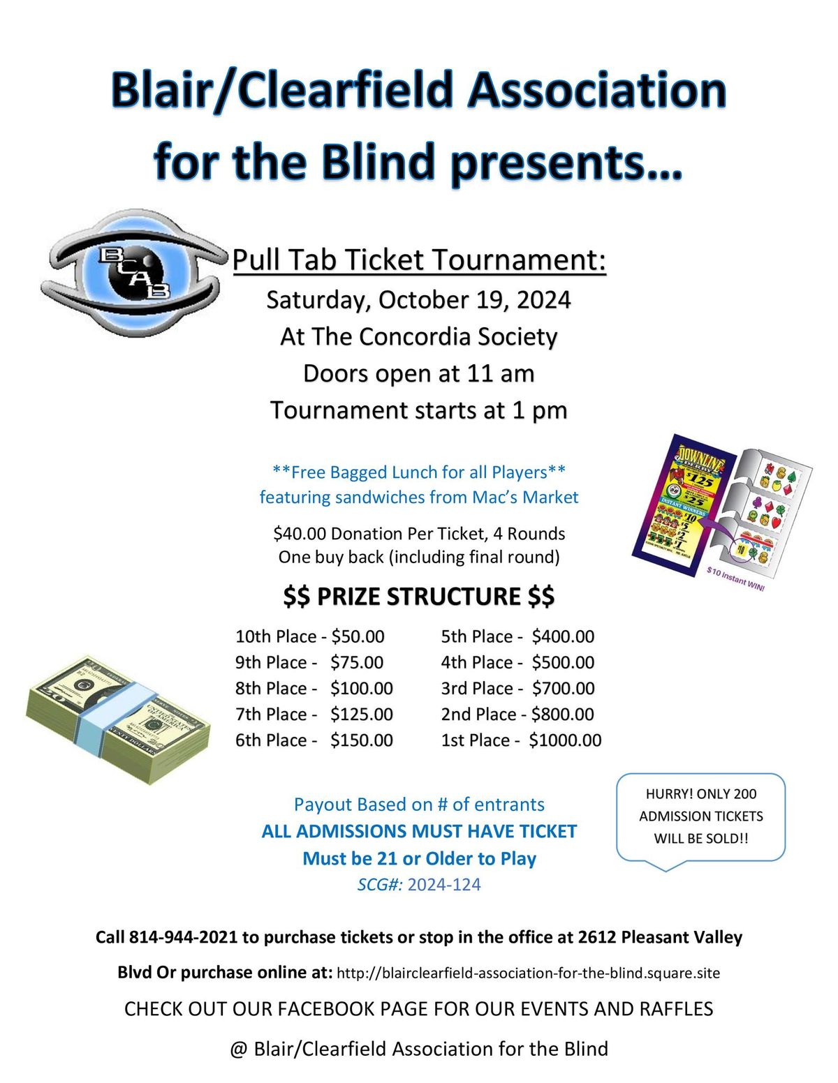 Pull Tab Ticket Tournament