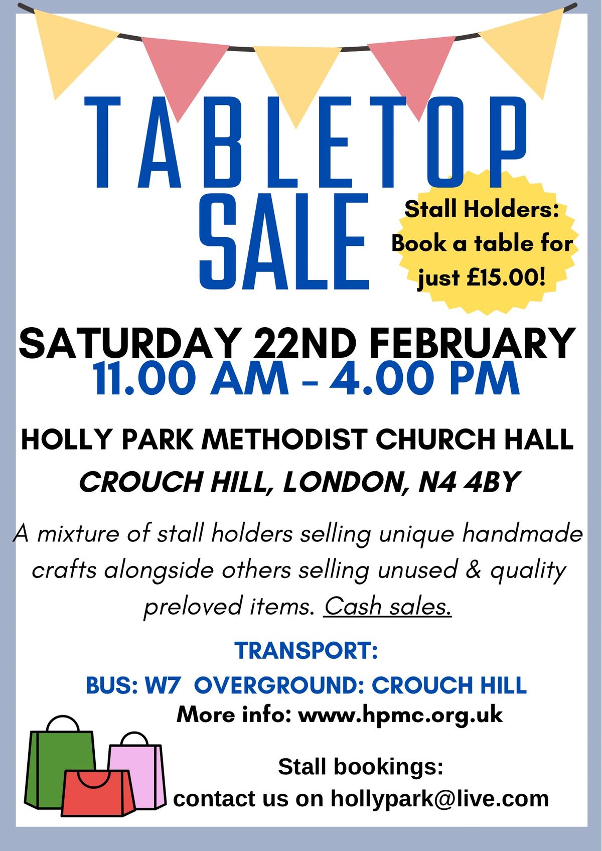 Tabletop Sale @ Holly Park Methodist Church