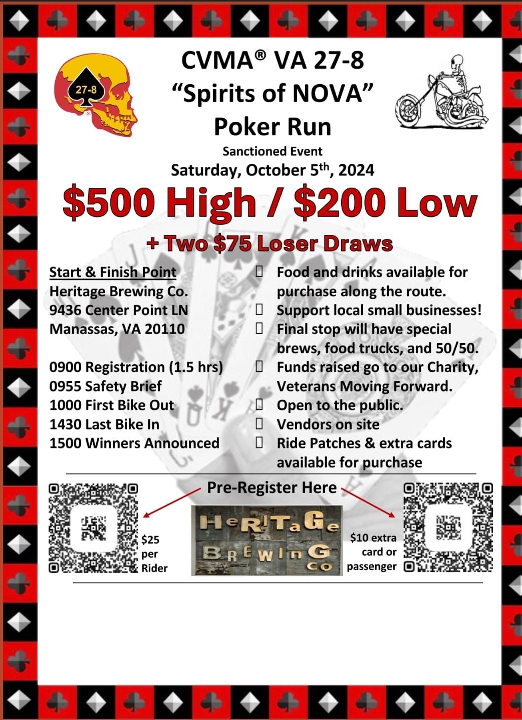 Combat Veterans Motorcycle Association(Reg TM)  Poker Run