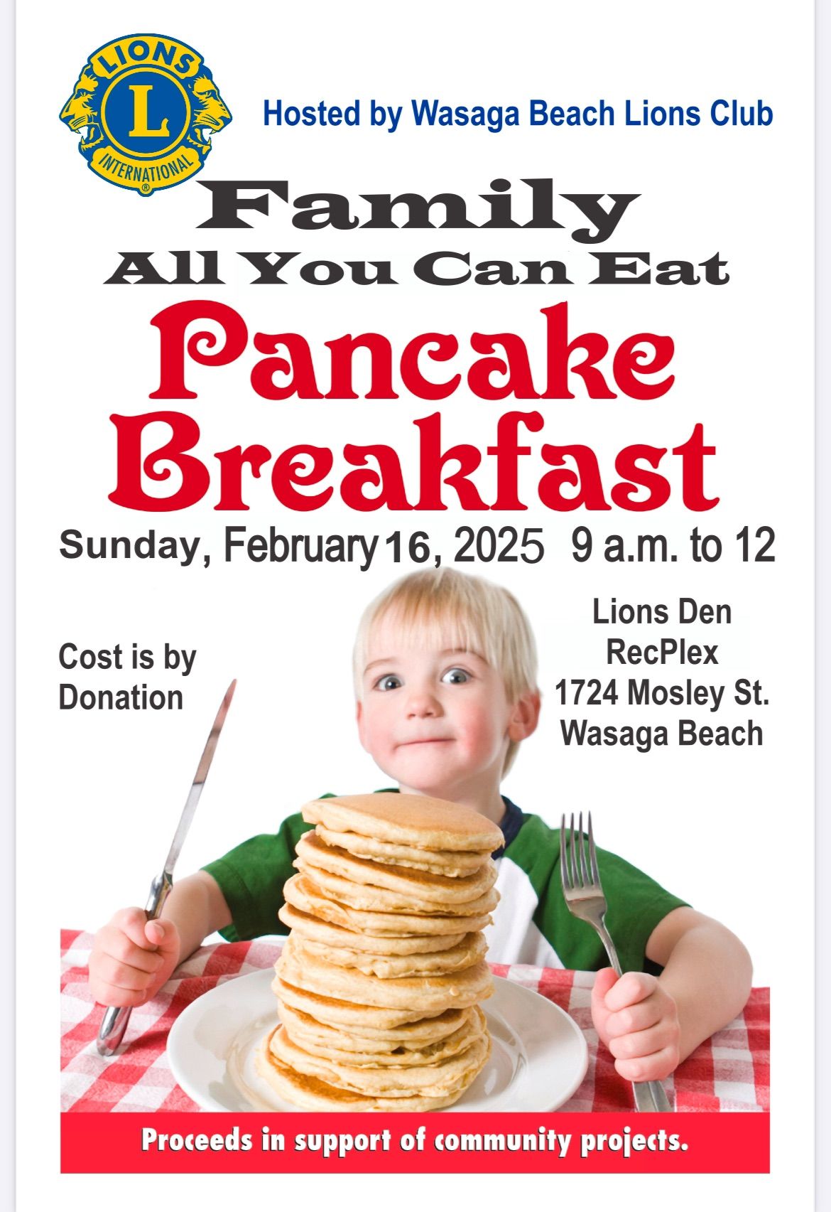 Lions Family Pancake Breakfast 