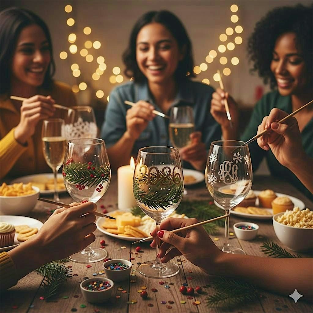 \u2728 HOLIDAY GIFT ALERT! Paint a Set of 4 Custom Wine Glasses! \u2728