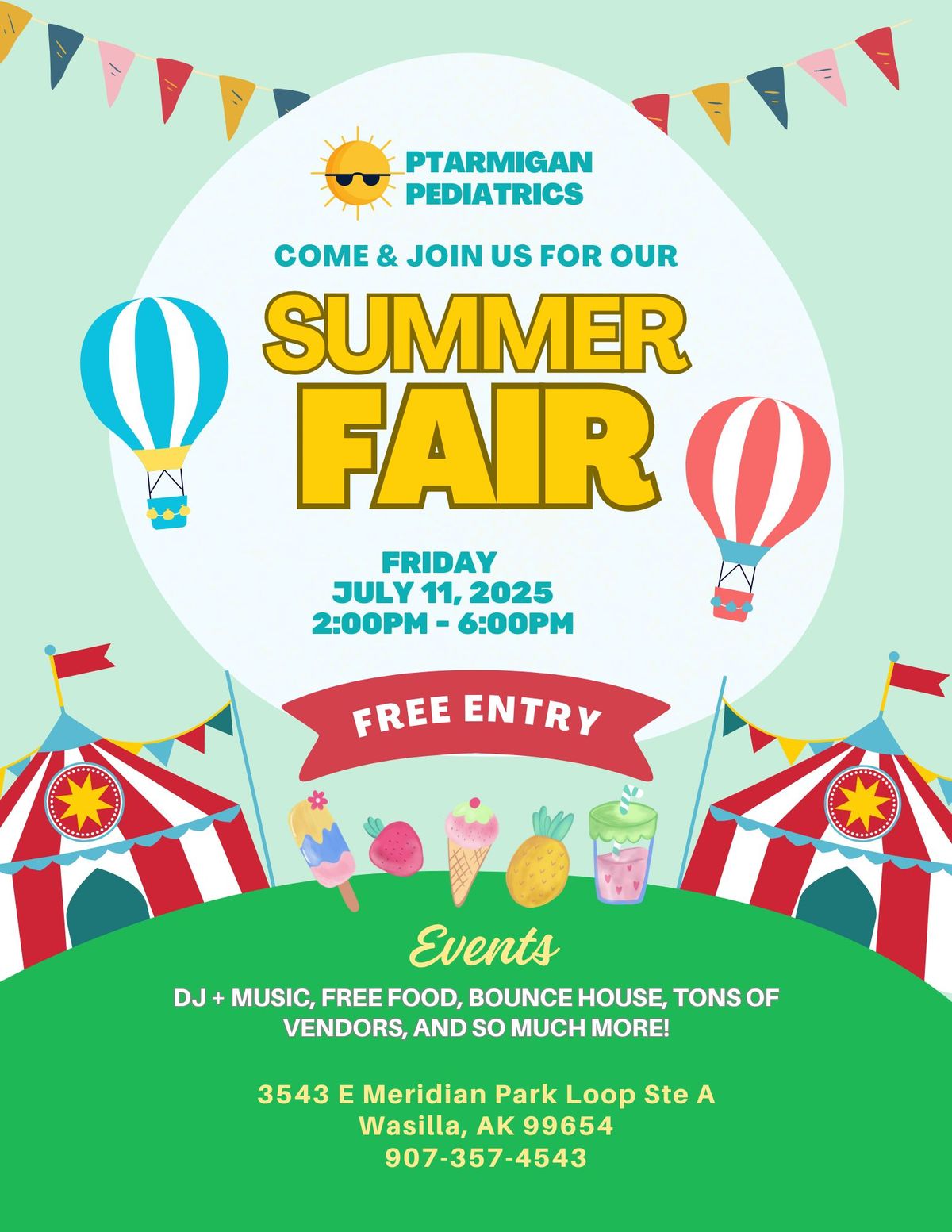 SAVE THE DATE -- Ptarmigan Pediatrics Summer Fair 2025