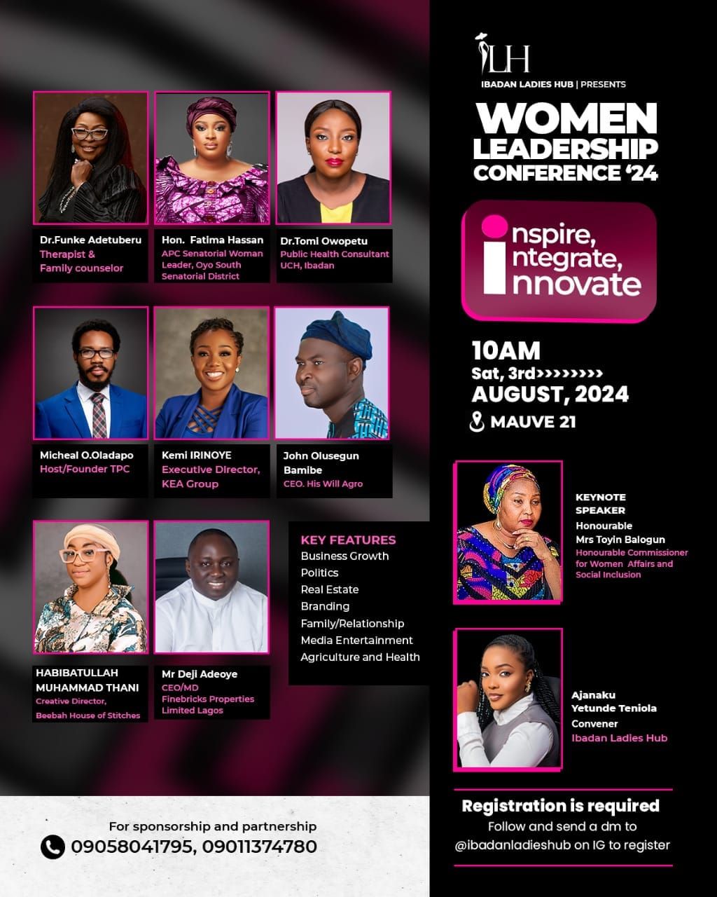 WOMEN LEADERSHIP CONFERENCE 2024, Mauve 21, Ibadan, 1 August to 3 August